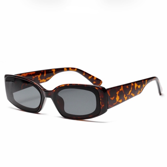 Vintage rectangle slim cat eye sunglasses tortoise - Picture 3 of 8